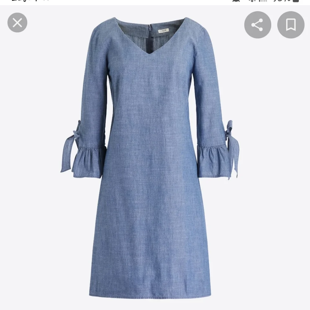 NWT! J.Crew factory chambray ruffle sleeve sheath dress - Picture 7 of 7
